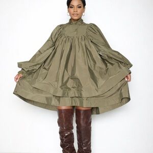 Elegant Olive Green Women's Dress